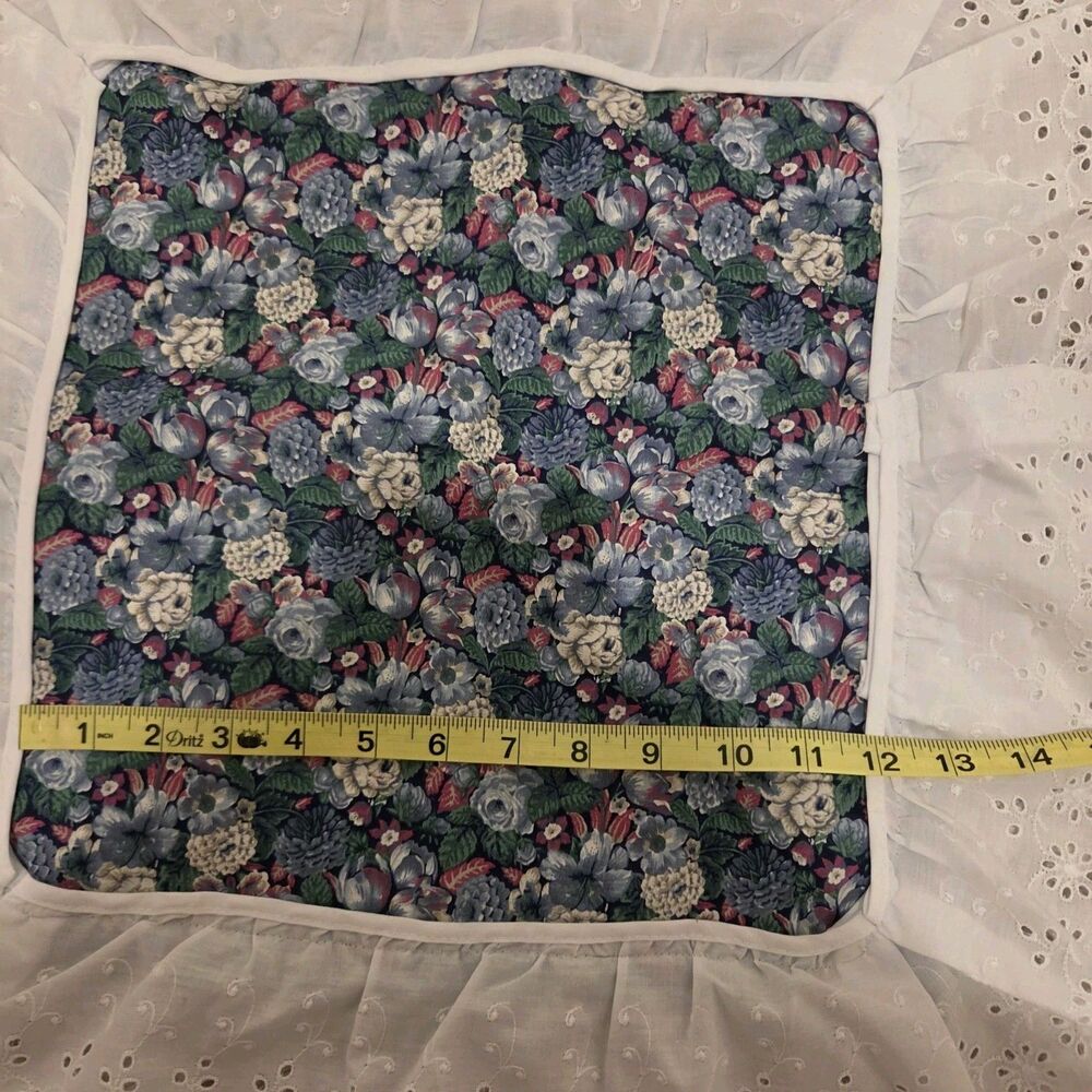 Vintage 80s 90s Lot Of 5 Pillow Cases Floral Lace Trim Cottagecore Grannycore - Picture 10 of 15
